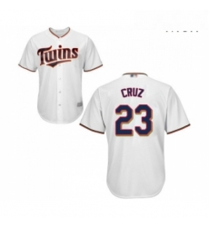 Mens Minnesota Twins 23 Nelson Cruz Replica White Home Cool Base Baseball Jersey 