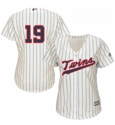 Womens Majestic Minnesota Twins 19 Anibal Sanchez Authentic Cream Alternate Cool Base MLB Jersey 