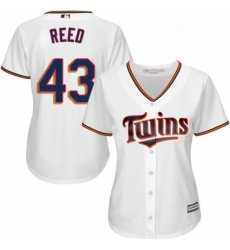 Womens Majestic Minnesota Twins 43 Addison Reed Authentic White Home Cool Base MLB Jersey 