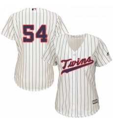 Womens Majestic Minnesota Twins 54 Ervin Santana Replica Cream Alternate Cool Base MLB Jersey