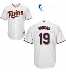 Youth Majestic Minnesota Twins 19 Kennys Vargas Authentic White Home Cool Base MLB Jersey