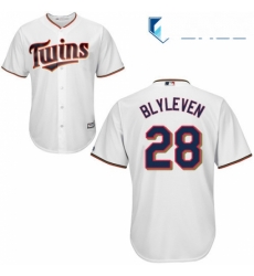 Youth Majestic Minnesota Twins 28 Bert Blyleven Authentic White Home Cool Base MLB Jersey