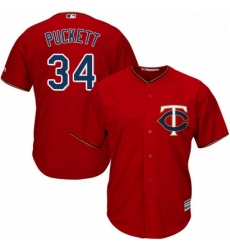 Youth Majestic Minnesota Twins 34 Kirby Puckett Replica Scarlet Alternate Cool Base MLB Jersey