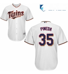 Youth Majestic Minnesota Twins 35 Michael Pineda Authentic White Home Cool Base MLB Jersey 