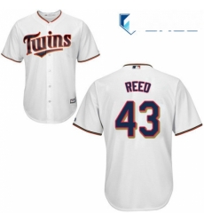 Youth Majestic Minnesota Twins 43 Addison Reed Replica White Home Cool Base MLB Jersey 