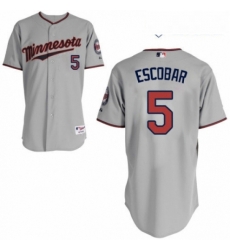 Youth Majestic Minnesota Twins 5 Eduardo Escobar Replica Grey Road Cool Base MLB Jersey 