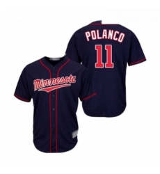 Youth Minnesota Twins 11 Jorge Polanco Replica Navy Blue Alternate Road Cool Base Baseball Jersey 