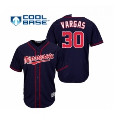 Youth Minnesota Twins 30 Kennys Vargas Replica Navy Blue Alternate Road Cool Base Baseball Jersey