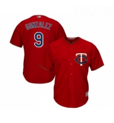 Youth Minnesota Twins 9 Marwin Gonzalez Replica Scarlet Alternate Cool Base Baseball Jersey 