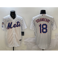 Men New York Mets 18 Darryl Strawberry White 2025 Spring Training Cool Base Stitched Baseball Jersey