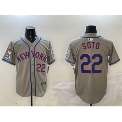 Men New York Mets 22 Juan Soto Grey 2025 Spring Training Alternate Limited Stitched Baseball Jersey