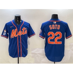 Men New York Mets 22 Juan Soto Royal 2025 Spring Training Alternate Limited Stitched Baseball Jersey