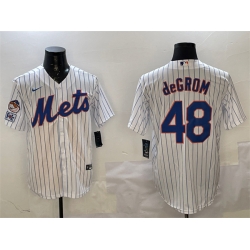 Men New York Mets 48 Jacob DeGrom White 2025 Spring Training Cool Base Stitched Baseball Jersey