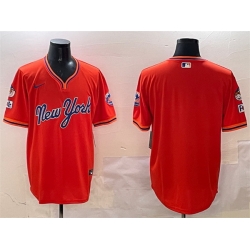 Men New York Mets Blank Orange 2025 Spring Training Stitched Baseball Jersey