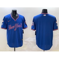 Men New York Mets Blank Royal 2025 Spring Training Stitched Baseball Jersey