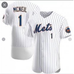 Men Nike New York Mets #1 Jeff McNeil White Flex Base Stitched Jersey