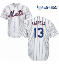 Mens Majestic New York Mets 13 Asdrubal Cabrera Replica White Home Cool Base MLB Jersey