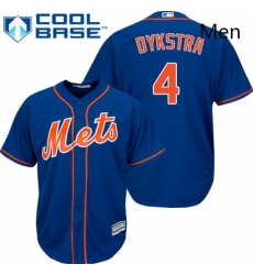 Mens Majestic New York Mets 4 Lenny Dykstra Replica Royal Blue Alternate Home Cool Base MLB Jersey