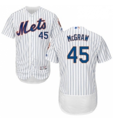 Mens Majestic New York Mets 45 Tug McGraw White Home Flex Base Authentic Collection MLB Jersey