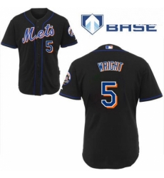 Mens Majestic New York Mets 5 David Wright Replica Black Cool Base MLB Jersey