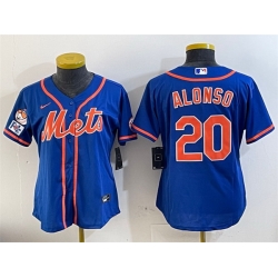 Women New York Mets 20 Pete Alonso Royal 2025 Spring Training Cool Base Stitched Baseball Jersey