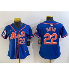 Women New York Mets 22 Juan Soto Royal 2025 Spring Training Alternate Limited Stitched Baseball Jersey