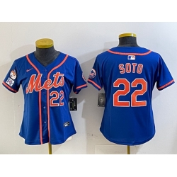 Women New York Mets 22 Juan Soto Royal 2025 Spring Training Alternate Limited Stitched Baseball Jersey