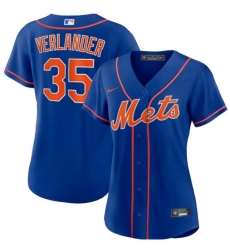 Women New York Mets Justin Verlander  #35 Royal Blue Cool Base Stitched MLB jersey