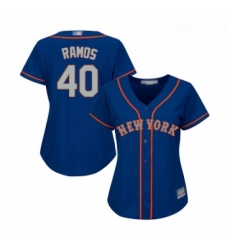 Womens New York Mets 40 Wilson Ramos Authentic Royal Blue Alternate Road Cool Base Baseball Jersey 