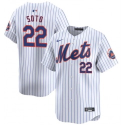 Youth New York Mets 22 Juan Soto White 2024 Home Limited Stitched Baseball Jersey