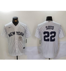 Men New York Yankees 22 Juan Soto White Cool Base Stitched Baseball Jersey