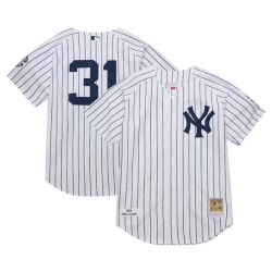 Men New York Yankees 31 Ichiro Suzuki White 2014 Cooperstown Collection Mitchell  26 Ness Throwback Stitched Baseball Jersey