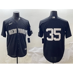 Men New York Yankees 35 Cody Bellinger Black Cool Base Stitched Baseball Jersey