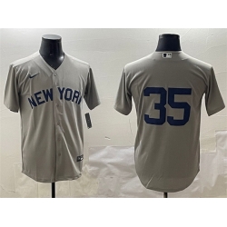 Men New York Yankees 35 Cody Bellinger Grey Cool Base Stitched Baseball Jersey