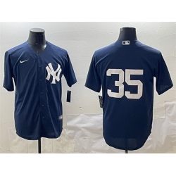 Men New York Yankees 35 Cody Bellinger Navy Cool Base Stitched Baseball Jersey