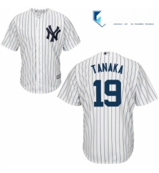 Mens Majestic New York Yankees 19 Masahiro Tanaka Replica White Home MLB Jersey