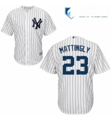 Mens Majestic New York Yankees 23 Don Mattingly Replica White Home MLB Jersey