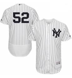 Mens Majestic New York Yankees 52 CC Sabathia White Home Flex Base Authentic Collection MLB Jersey