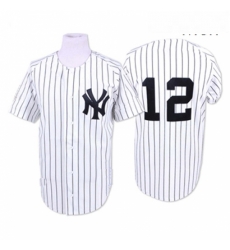 Mens Mitchell and Ness New York Yankees 12 Wade Boggs Replica White 1996 Throwback MLB Jersey