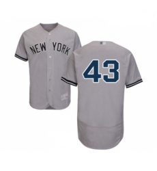 Mens New York Yankees 43 Gio Gonzalez Grey Road Flex Base Authentic Collection Baseball Jersey