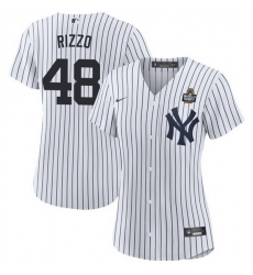 Women New York Yankees 48 Anthony Rizzo White 2024 World Series Cool Base Stitched Baseball Jersey