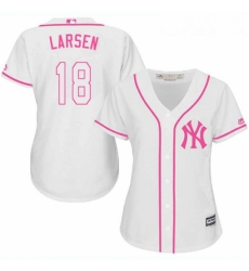 Womens Majestic New York Yankees 18 Don Larsen Authentic White Fashion Cool Base MLB Jersey