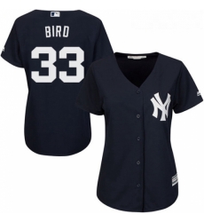 Womens Majestic New York Yankees 33 Greg Bird Replica Navy Blue Alternate MLB Jersey