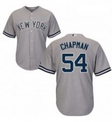 Womens Majestic New York Yankees 54 Aroldis Chapman Authentic Grey Road MLB Jersey