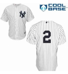 Youth Majestic New York Yankees 2 Derek Jeter Authentic White Name On Back MLB Jersey