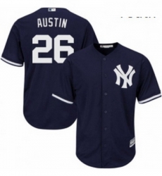 Youth Majestic New York Yankees 26 Tyler Austin Authentic Navy Blue Alternate MLB Jersey 