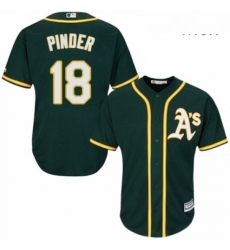 Mens Majestic Oakland Athletics 18 Chad Pinder Replica Green Alternate 1 Cool Base MLB Jersey 