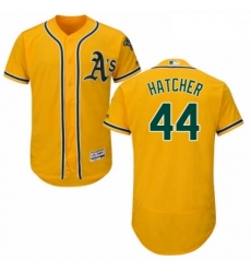 Mens Majestic Oakland Athletics 44 Chris Hatcher Gold Alternate Flex Base Authentic Collection MLB Jersey