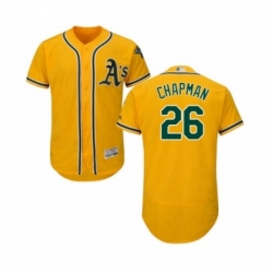 Mens Oakland Athletics 26 Matt Chapman Gold Alternate Flex Base Authentic Collection Baseball Jersey