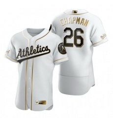 Oakland Athletics 26 Matt Chapman White Nike Mens Authentic Golden Edition MLB Jersey